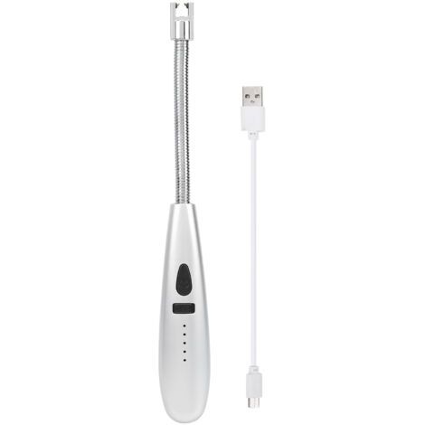 Allume-gaz USB rechargeable métal mat argenté pour camping et plein air (1/5)