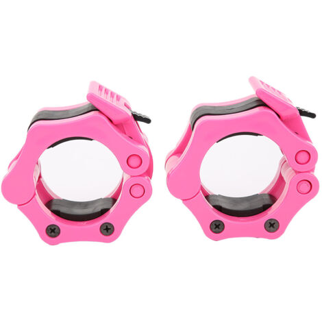 Serrure de Barre d'Haltère 50mm en Plastique Rose pour Entraînement Fitness et Musculation (1/5)