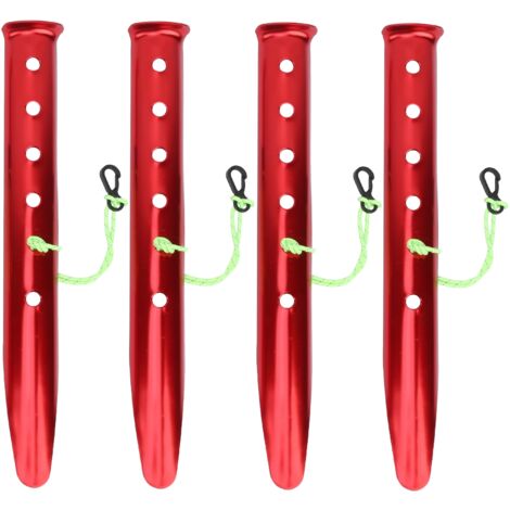 4 pièces piquets de tente en alliage d'aluminium résistants au vent, pour neige et boue, équipement de camping robuste (1/5)