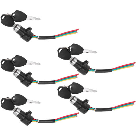 5 Jeux de Serrure Électrique pour Vélo et Scooter avec Interrupteur et Clés (1/5)