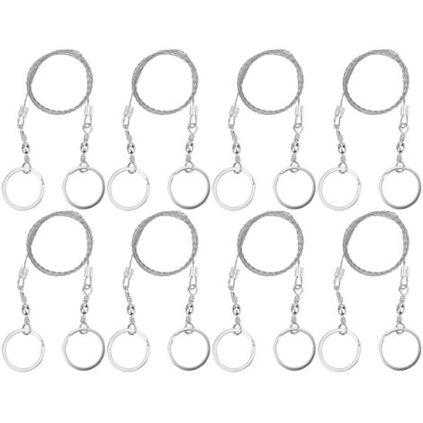 Scie à fil en acier inoxydable 8 pièces pour survie et camping, scie à chaîne portable pour randonnée et activités extérieures. (1/5)