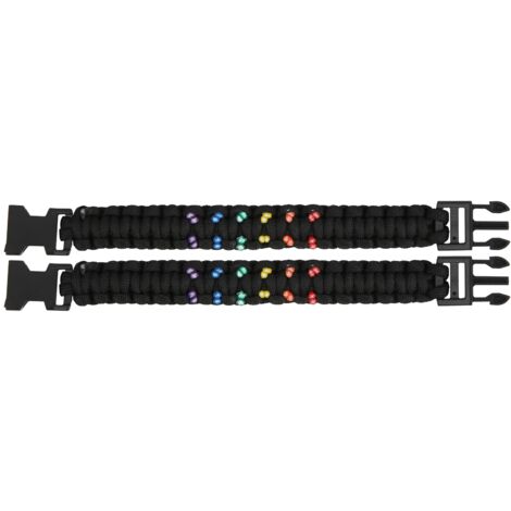 2 Pièces Corde de Sécurité Extérieure Paracorde Bracelet Tressé Accessoire à Sept Noyaux (1/5)