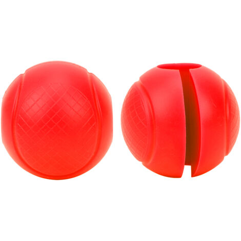 2 pièces Poignées de Barre Ronde Épaisse en Silicone, Adaptateur Boules pour Haltères, Grip Main Balle Rouge (1/5)