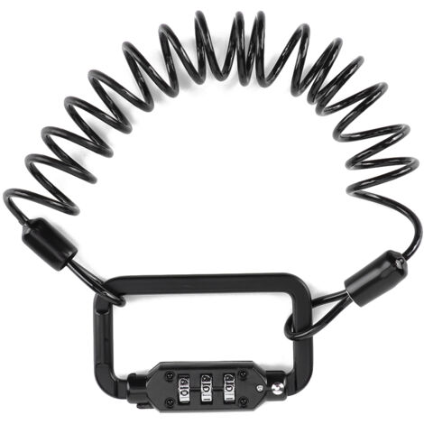 Câble de sécurité télescopique antivol pour casque moto scooter à code à 3 chiffres (1/5)