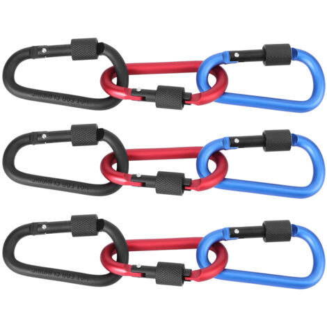 9 Pièces Mousquetons en Alliage d'Aluminium Épais 8CM avec Boucle en D pour Sac à Dos (1/5)