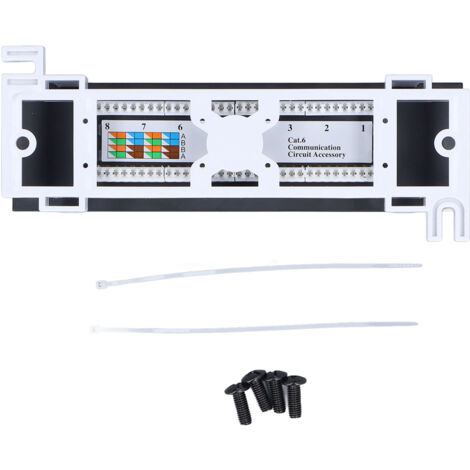 Panneau de brassage 8 ports CAT6, montage en rack, câble réseau RJ45 568A/B pour installation (1/5)