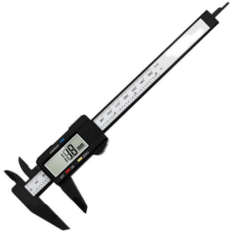 Étrier numérique électrique noir avec affichage LCD précis et arrêt automatique, haute résistance, portée 0‑150mm (1/5)