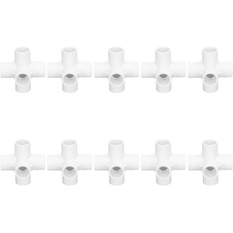 10 Pièces Raccord de Tuyau PVC 6 Voies, Coude pour Conduits Diamètre Intérieur 25mm Blanc (1/5)