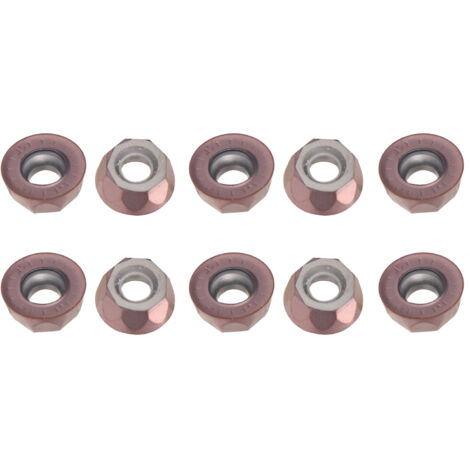 10 Pièces Fraises Carbure Ronde pour Tour à Bois CNC, Revêtement Bronze Carbure, Outils de Tournage (RPMT10T3MOE-P)