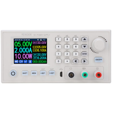Alimentation à découpage réglable RD6006-W, écran LCD 2,4", 6-70V vers 0-60V, module WiFi intégré
