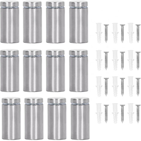 12 Vis à pied en acier inoxydable pour fixation de panneaux acryliques, 19x40mm, lot de 12 (1/5)