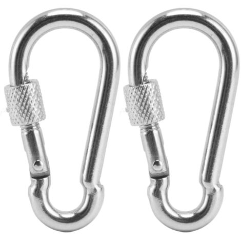 2 Pièces Mousqueton à Ressort en Acier Inoxydable 316, Accessoires de Sécurité et Accroche pour Équipement - Diamètre 8x80mm (1/5)