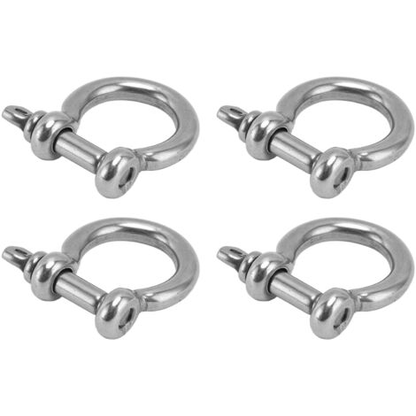 4 Pièces Anneaux en D en Acier Inoxydable 304, Boulon à Goupille, Forme d'Arc pour Ancrage et Clamp de Charge, Remplacement M5 (1/5)