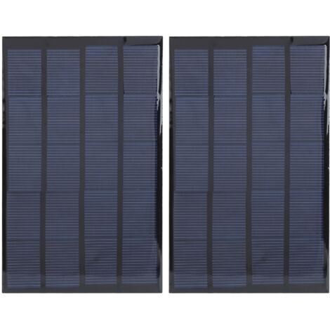 2 Pièces Panneau Solaire Miniature 5V 2W pour Lampe DIY, Carte Alimentation Époxy 142x88mm (1/5)