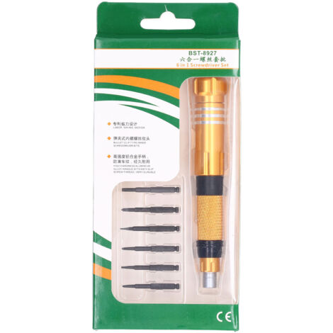Tournevis Magnétique Multifonction en Forme de Stylo avec 6 Embouts pour Réparations BT8927A (1/5)