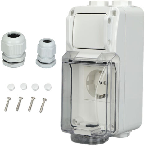 Prise étanche IP66 avec interrupteur pour jardin 250V 16A - Allemande (1/5)