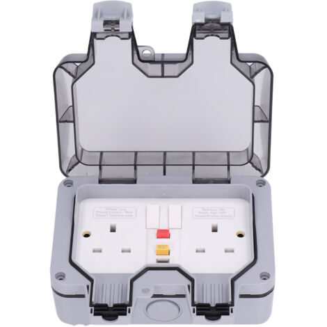 Boîte Étanche IP66 Prise Extérieure 2 Prises Britanniques 250V - Protection Météo (1/5)