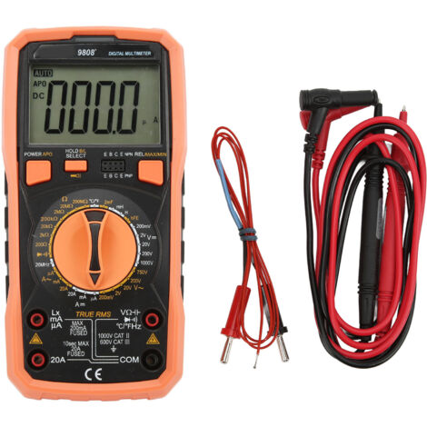 Multimètre Numérique Haute Précision 9808+ pour Mesures de Tension AC/DC, Courant et Capacitance (1/5)
