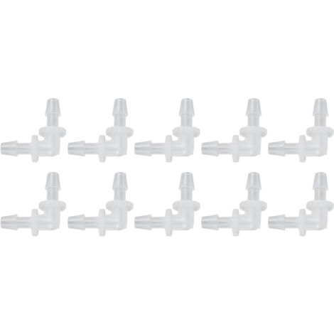 10 Pièces Raccord Coude 90 Degrés pour Tuyau en Plastique, Connexion en L de 4.8mm, Adaptateur Diamètre Égal (1/5)