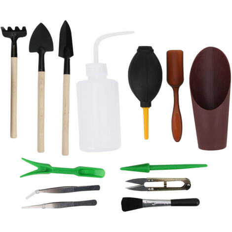 Ensemble de 13 Pièces Mini Outils de Jardinage : Sécateur, Pelle d'Arrosage et de Plantation pour Plantes Succulentes (1/5)