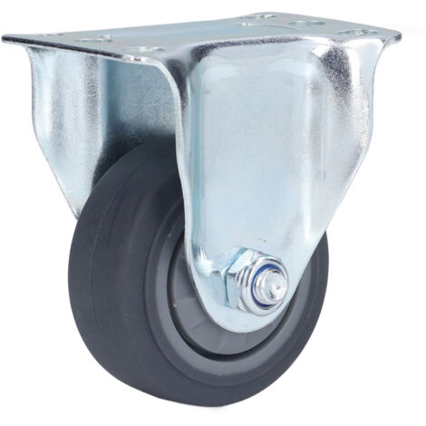 Roues fixes rigides en acier inoxydable TPR pour chariots, garages et magasins (1/5)