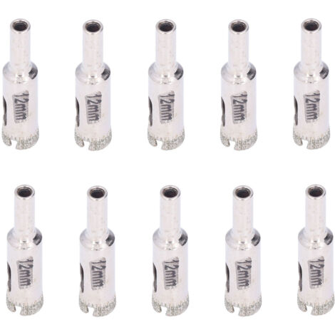 10 Pièces Foret Verre 12mm Haute Résistance Précision Durable Pour Céramique Carrelage (1/5)