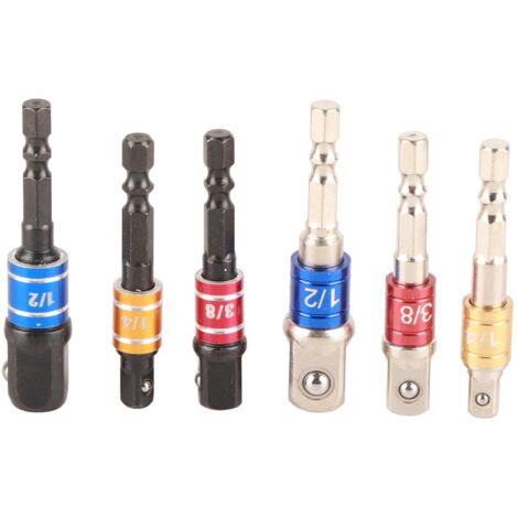 6 Pièces Adaptateur Douille Hexagonal pour Tournevis à Choc et Clé à Douille, Accessoires d'Outils Électriques (1/5)
