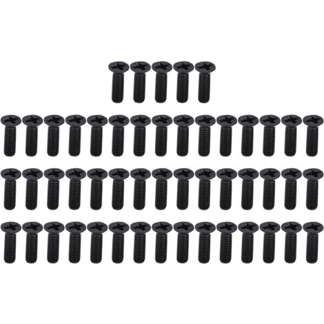 50 Vis à tête fraisée cruciforme DIN 965 galvanisées noires - Kit assortiment M3x10 (50 pièces) (1/5)