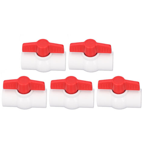 5 Pièces Vanne à Bille PVC pour Tuyau d'Eau 20mm, Raccord Rapide à Vis pour Tube et Flexible (1/5)