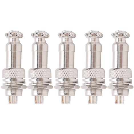5 Pièces Connecteur Aviation Mâle Femelle GX12 6 Broches 5A 450V pour Câblage Panneau Alimentation Châssis Métallique (1/5)