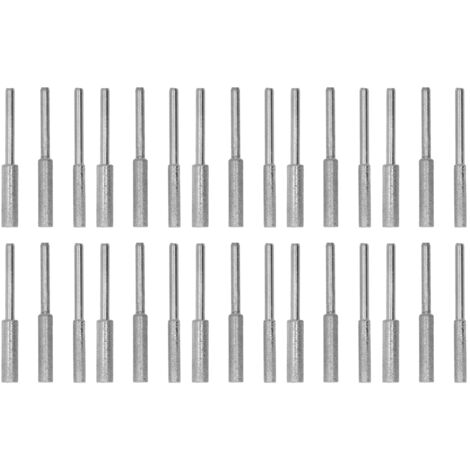 30 Pièces Pierre à Affûter pour Tronçonneuse 4.0mm 4.8mm 5.5mm, Lime Émeri et Outil de Meulage avec Tige 3mm (1/5)