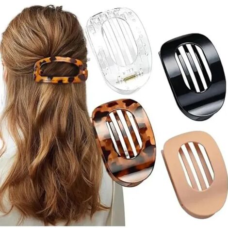 Lot de 4 pinces plates pour cheveux - Confortables et tenue ferme, idéales pour cheveux épais, fins ou bouclés (1/4)