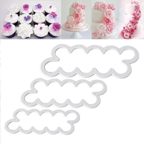 Lot de 3 moules roses amandes - Moules à pâtisserie - Moules pour gâteaux - Blanc (1/4)