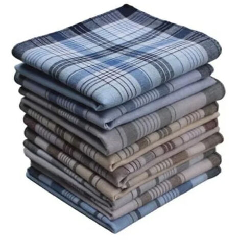Mouchoirs classiques pour hommes âgés, lot de 10, dimensions 38x38 cm
