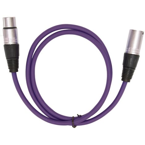 Câble Microphone 3‑Broches Mâle‑Femelle Durable, Adaptateur Audio Violet pour Micro (1/5)