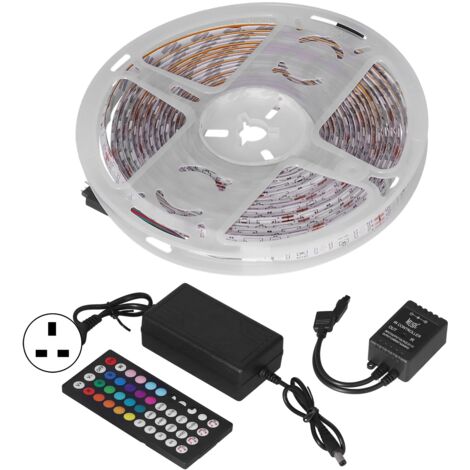 Bandeaux lumineux 5m avec mode musical, étanches pour intérieur et extérieur, 110V‑240V prise UK (1/5)