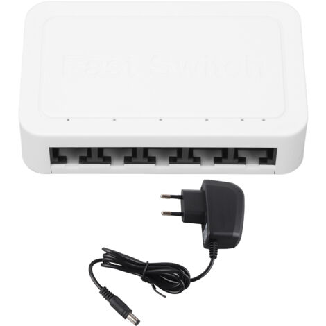 Commutateur Ethernet 5 Ports 10/100Mbps RJ45 avec Protection Foudre 4KV, Switch Fast Ethernet Bureau, Diviseur Réseau 100‑240V Prise EU (1/5)