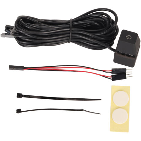 Interrupteur d'alimentation PC mécanique lumineux, bouton power avec câble de 4m, pour ordinateur de bureau gaming et bureau, installation plug and play. (1/5)