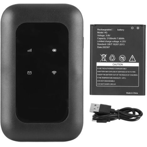 Routeur 4G WiFi Portable 150Mbps Slot Carte SIM Partage 10 Appareils Batterie 2100mAh Modem USB pour Europe Asie