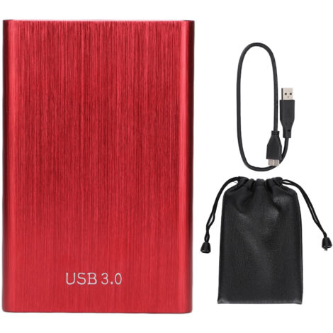 Disque dur externe 2,5 pouces USB 3.0 160GB rouge - Boîtier aluminium arrondi, portable et léger (1/5)