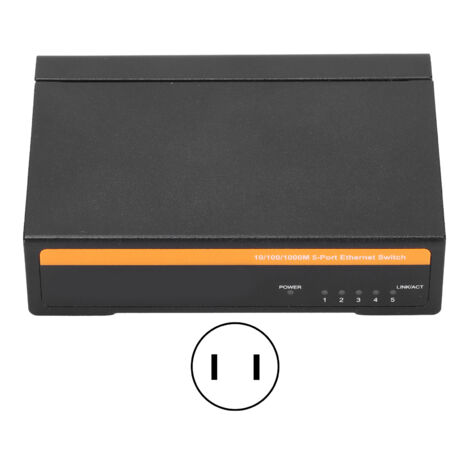 Commutateur Ethernet 5 Ports Gigabit 1000Mbps TBCS5005E Alimentation 100-240V (US Plug) pour Réseau Domestique (1/5)