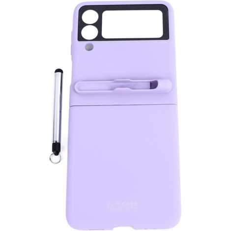 Étui de protection ultra fin anti-chute pour Galaxy Z Flip 3, avec stylet pour écran tactile, couleur violet (1/5)