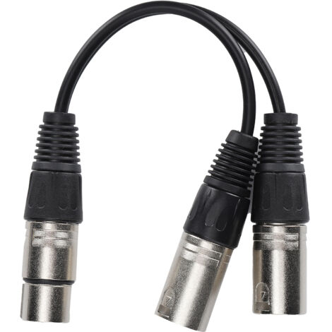 Câble XLR Femelle vers Double Mâle pour Microphone Stéréo, Cordon de Connexion Audio Équilibré, Adaptateur Blanc 0.25m (1/5)