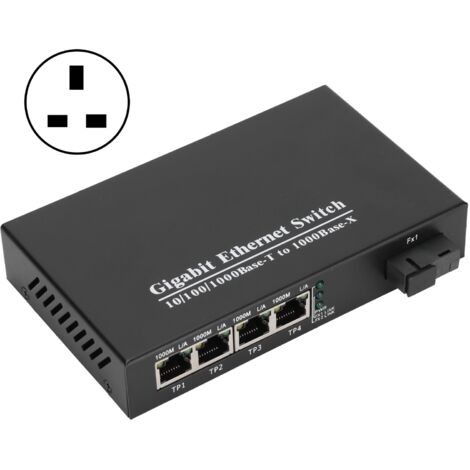 Commutateur Réseau Gigabit 4 Ports TBC‑MC3714ES20A, Installation Facile, Conception Robuste pour Réseaux Informatiques, Alimentation 100‑240V avec Prise UK (1/5)