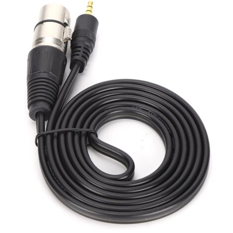 Câble Microphone 3.5mm Mâle vers XLR Femelle pour Caméra et PC, Noir, 1.5m (1/5)