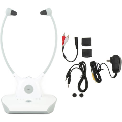 Casque TV sans fil 2,4 GHz avec connexion AUX/RCA, amplificateur audio ajustable pour télévision, prise US 100-240V (1/5)
