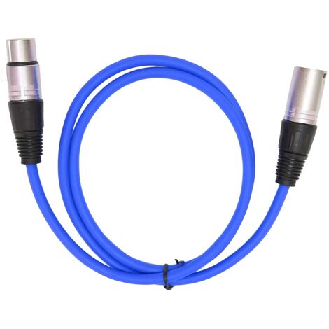 Câble Microphone 3‑Broches Mâle‑Femelle Durable, Adaptateur Audio pour Micro Bleu (1/5)