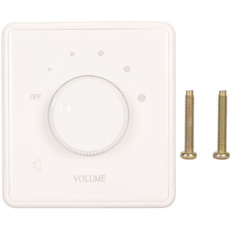 Poignée de Contrôle de Volume Murale 10W, Régulateur de Son Rotatif pour Enceintes Domestiques, Blanc (1/5)