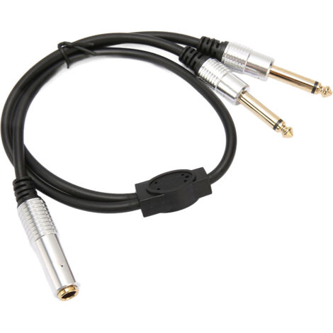 Câble diviseur audio 6.35mm femelle vers double mâle, connecteurs dorés, cordon Y stéréo 0.5m (1/5)