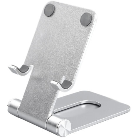 Support de Téléphone Pliable en Alliage d'Aluminium pour Bureau, Support de Téléphone Portable Réglable Argenté (1/5)